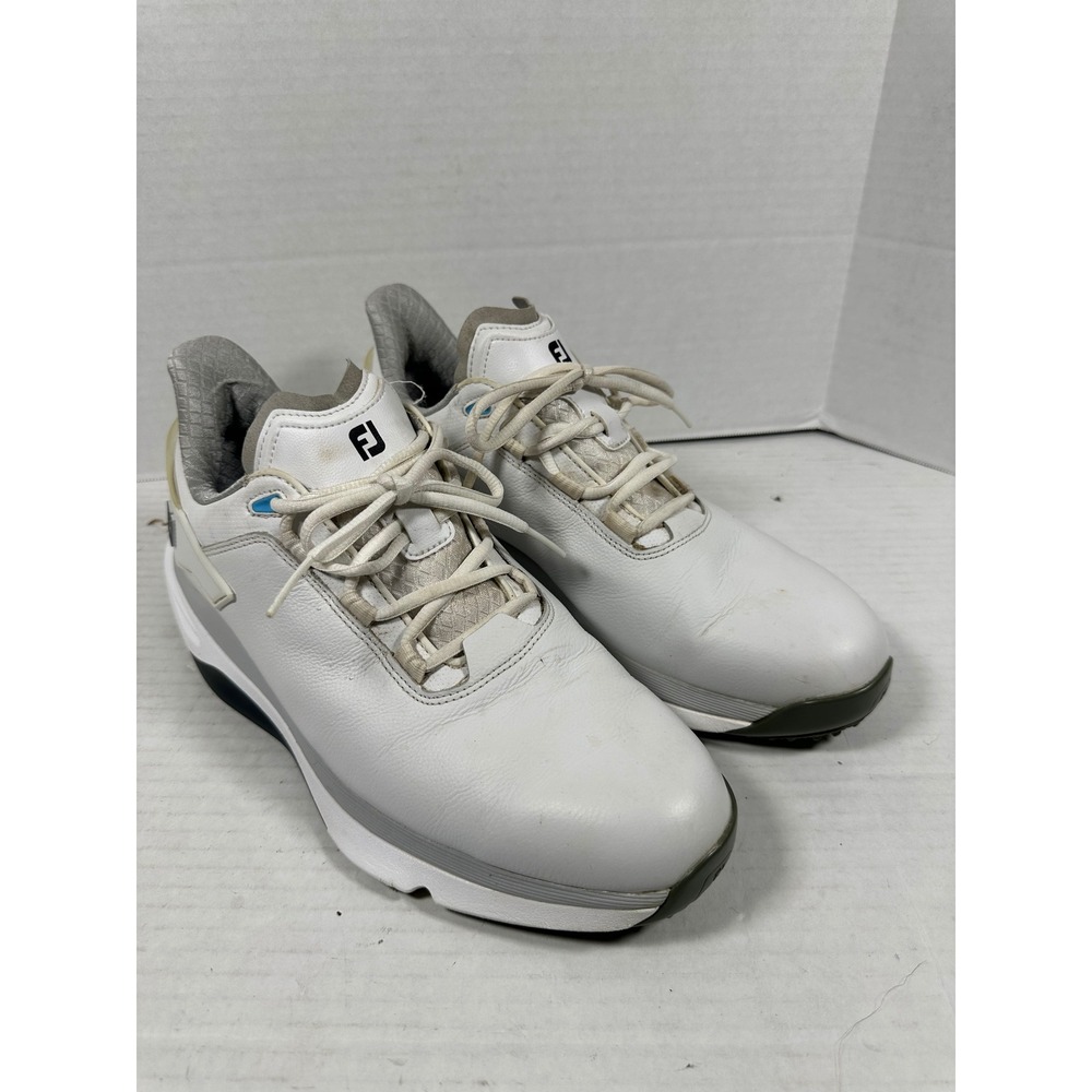 FootJoy Pro/SLX Mens Golf Shoes White Grey Leather Spikeless 56912‎ Size 10.5 M